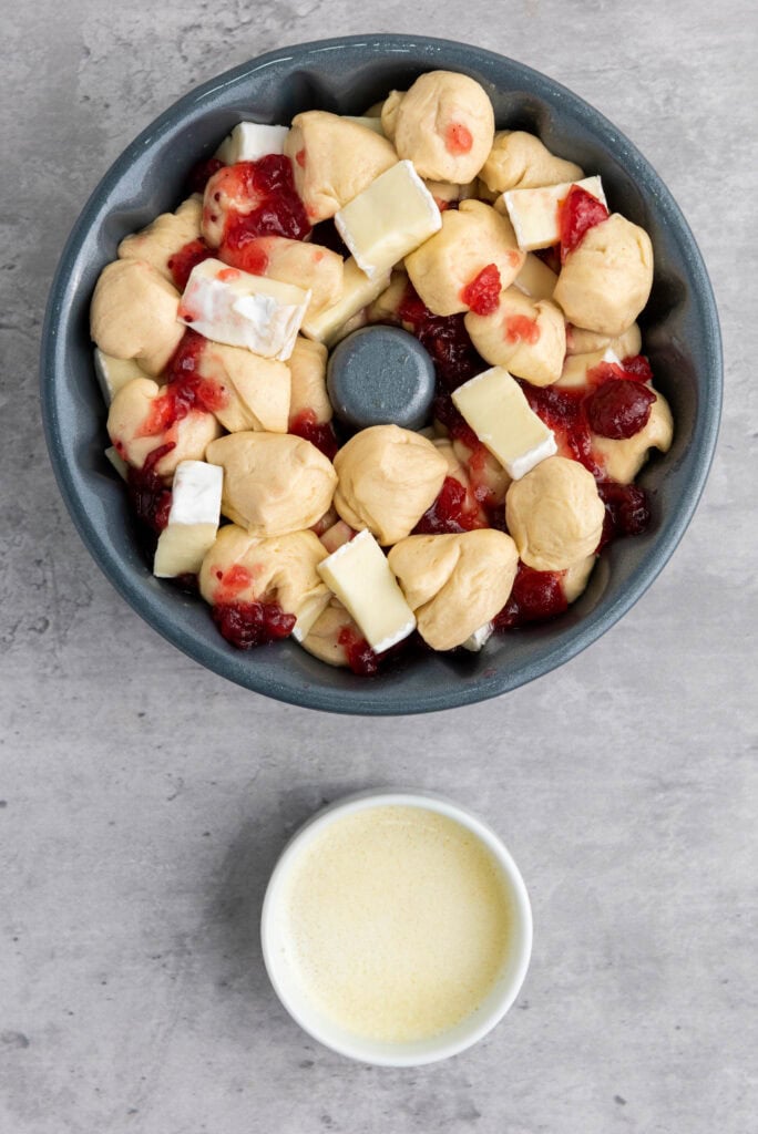 Mini Cranberry Brie Pull-Apart Bread Process Photo