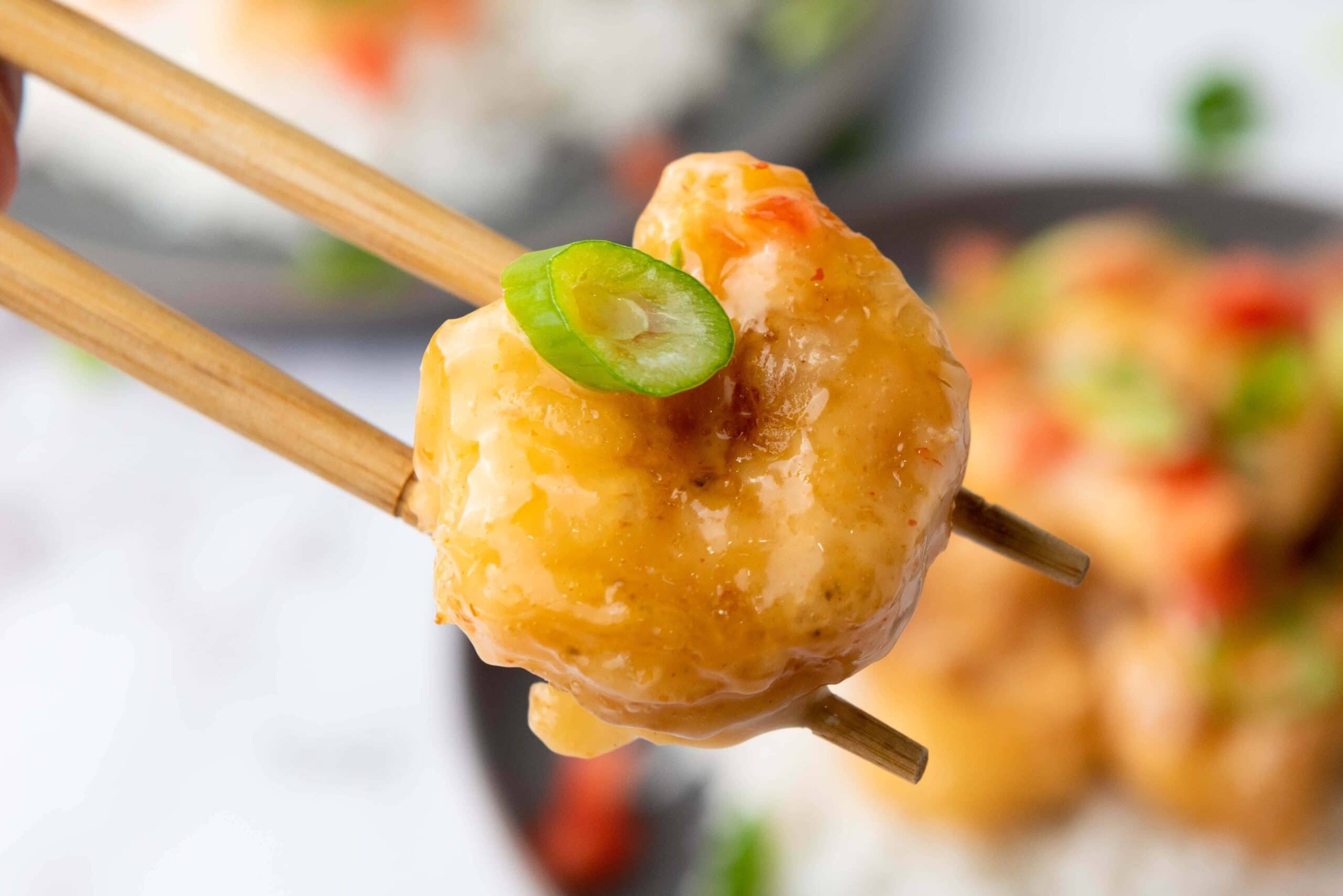 photo of the finished bang bang shrimp