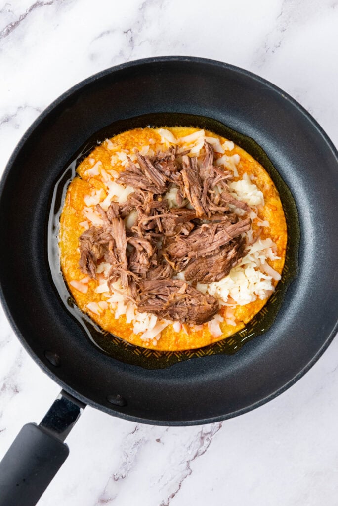 quesabirria tacos process photo