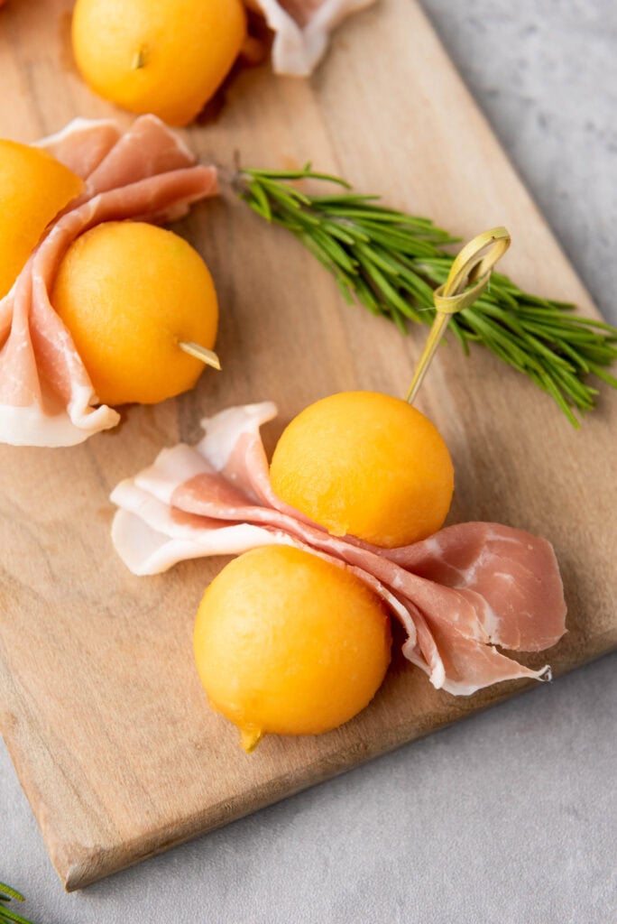 Cantaloupe and Prosciutto Skewers