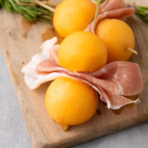 Cantaloupe and Prosciutto Skewers