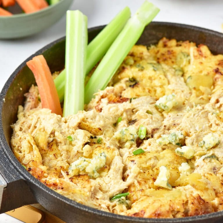 Leftover Turkey Cheesy Buffalo Dip featured image