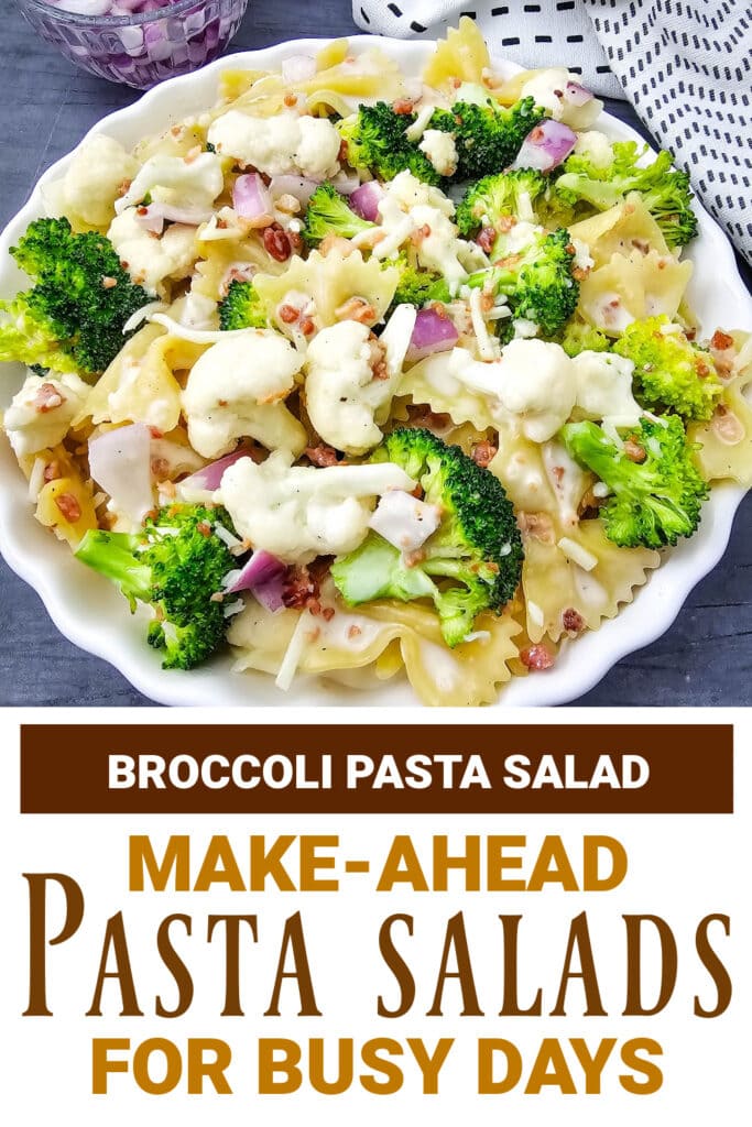 Pasta Salad Recipes- broccoli cauliflower pasta salad
