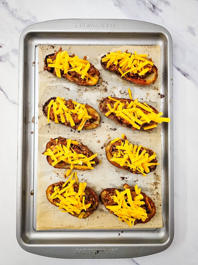 Pulled Pork Potato Skins Process Photo