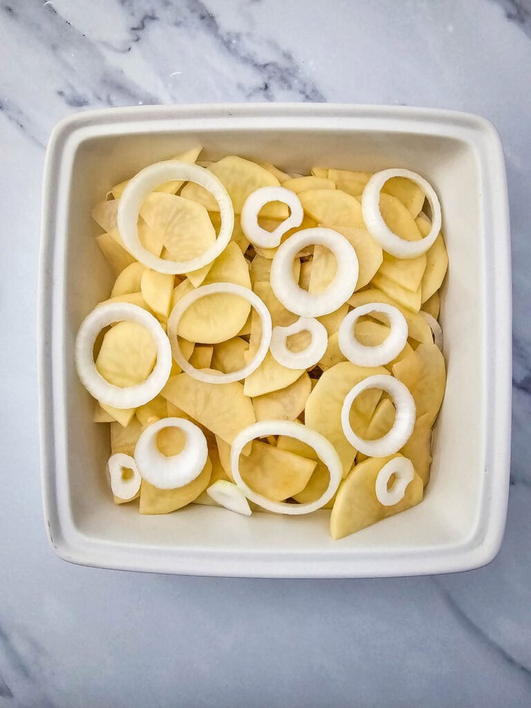 potato casserole process photo