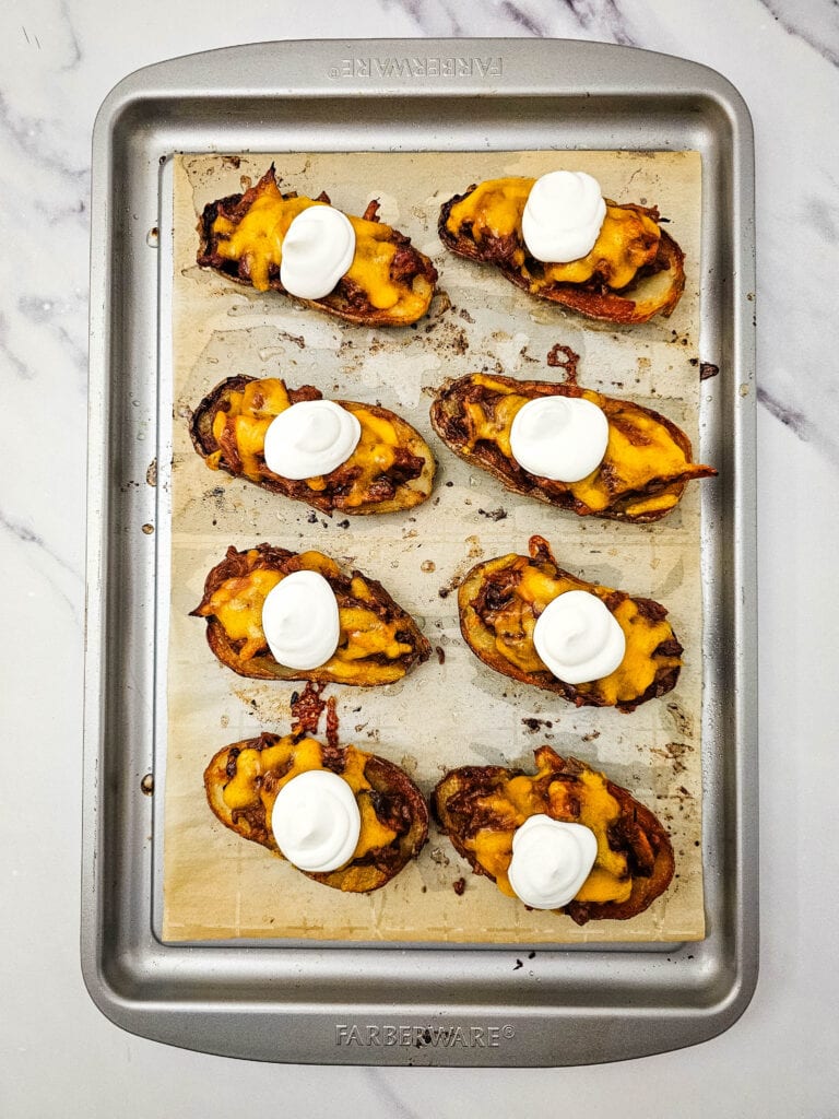 Pulled Pork Potato Skins Process Photo