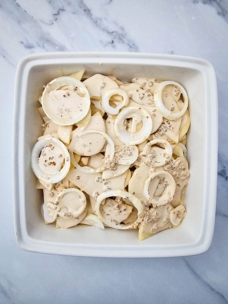 potato casserole process photo