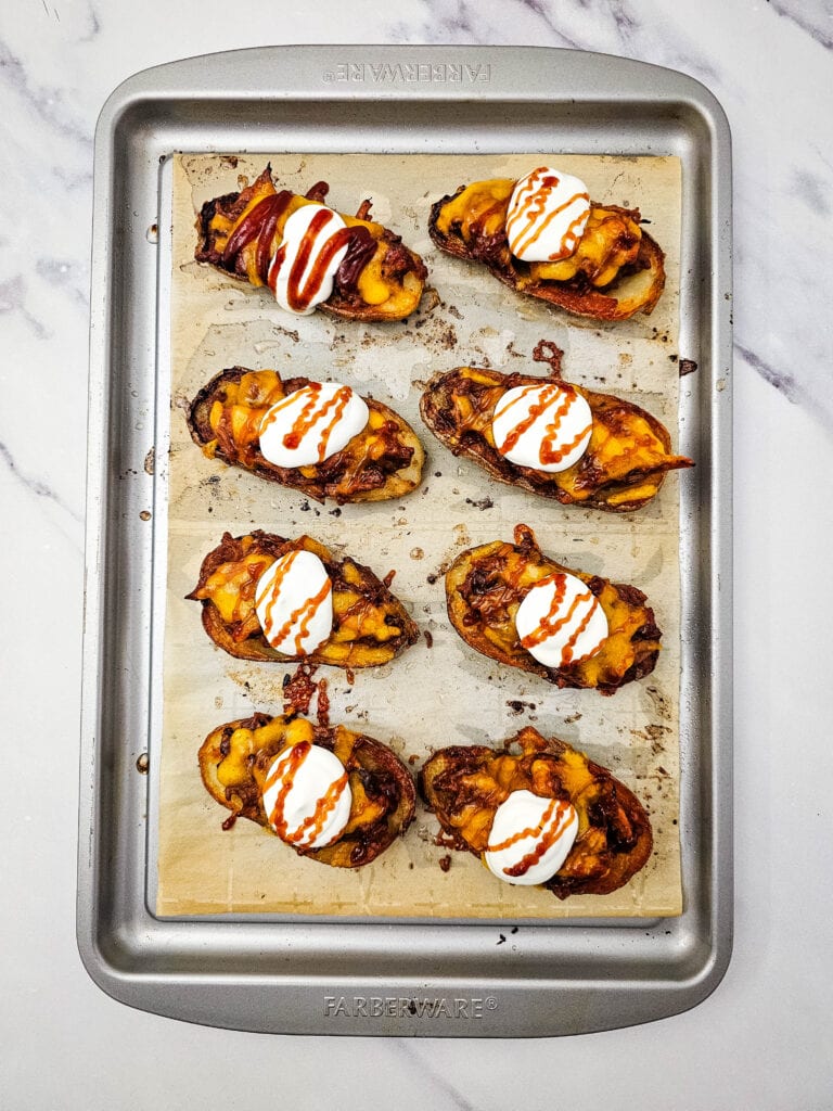 Pulled Pork Potato Skins Process Photo