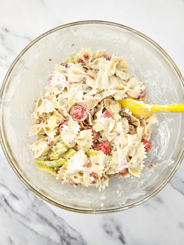 cobb pasta salad process photo