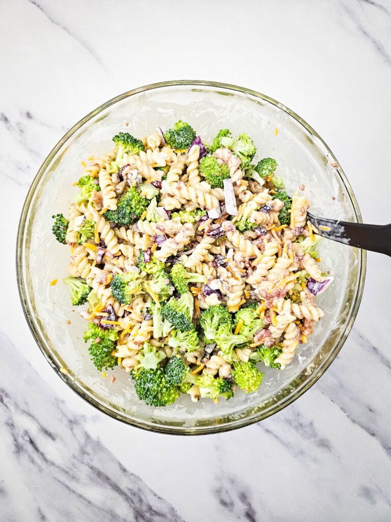 broccoli pasta salad process photo