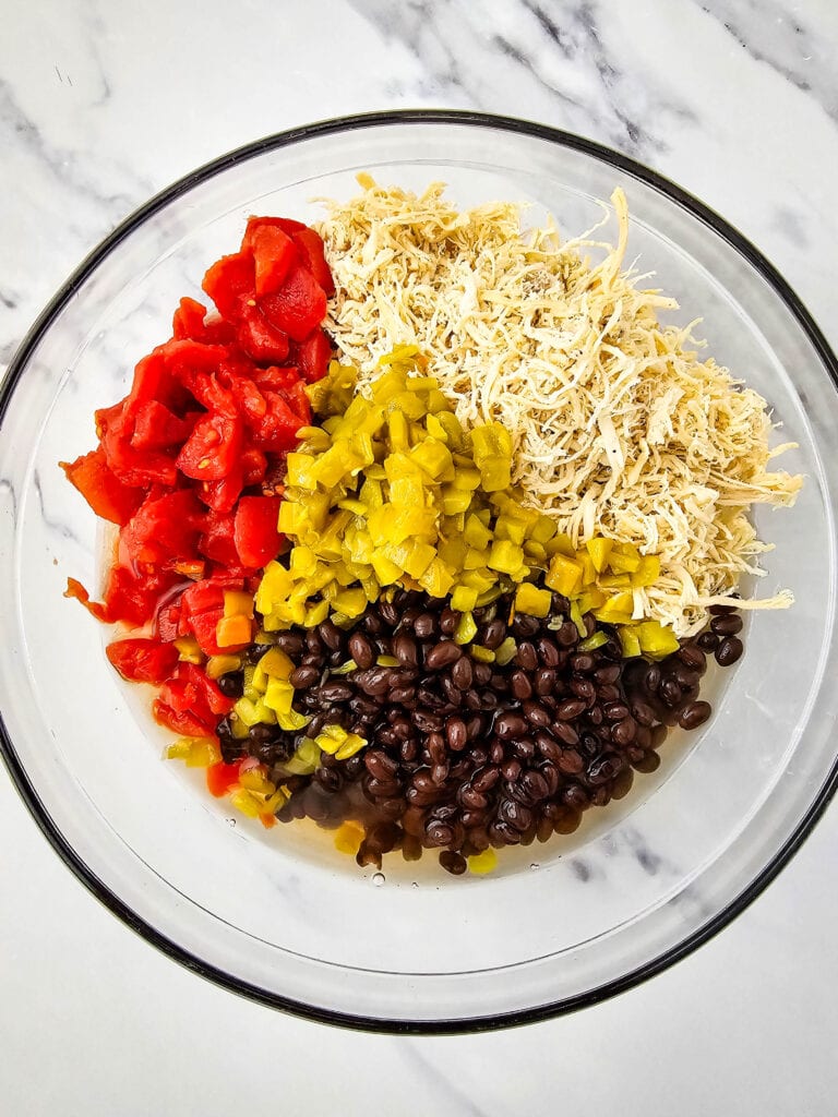 chicken taco casserole process photo