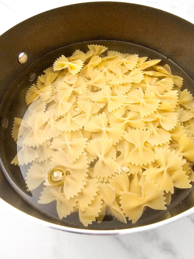 cobb pasta salad process photo