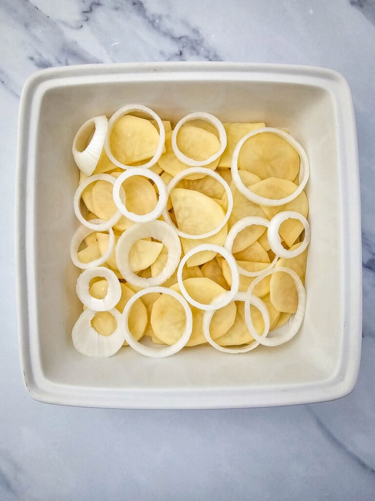 potato casserole process photo