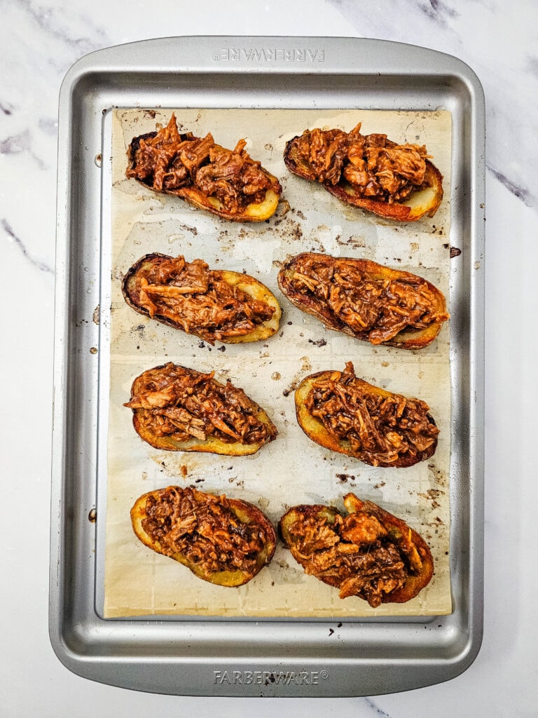 Pulled Pork Potato Skins Process Photo