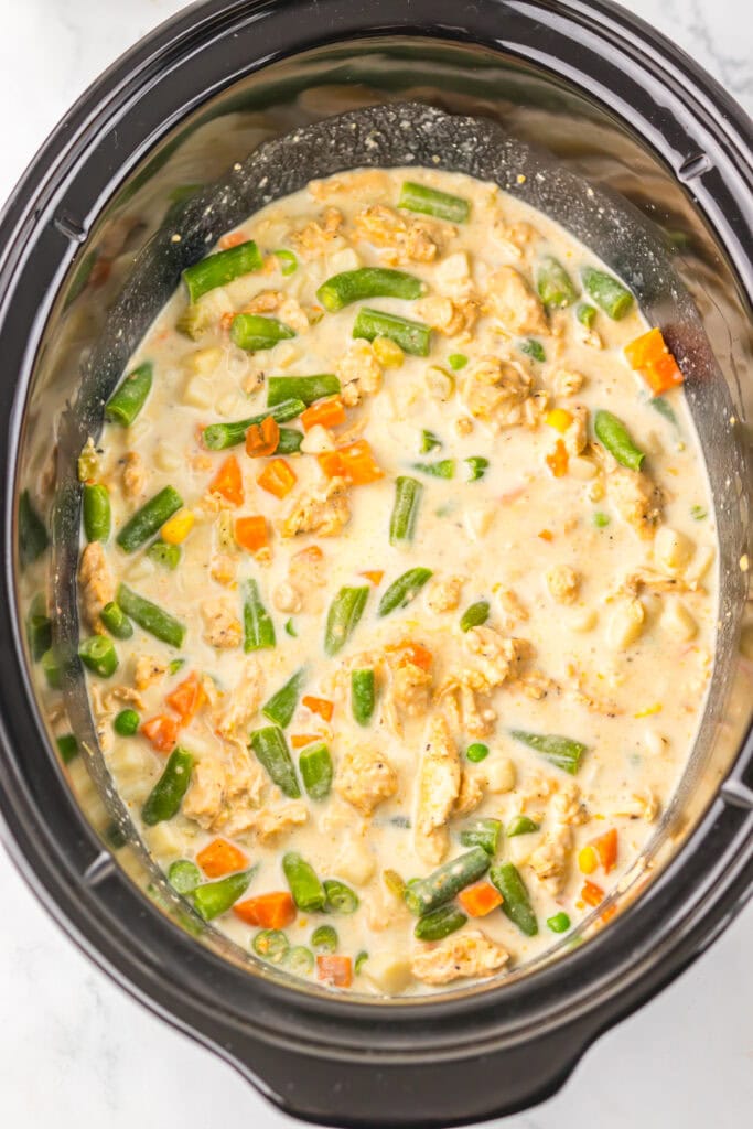 Slow Cooker Turkey Pot Pie Process Photo