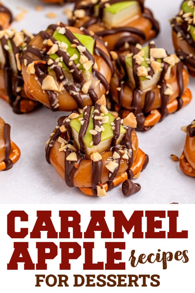 caramel apple inspired recipes - Caramel Apple Pretzel Bites