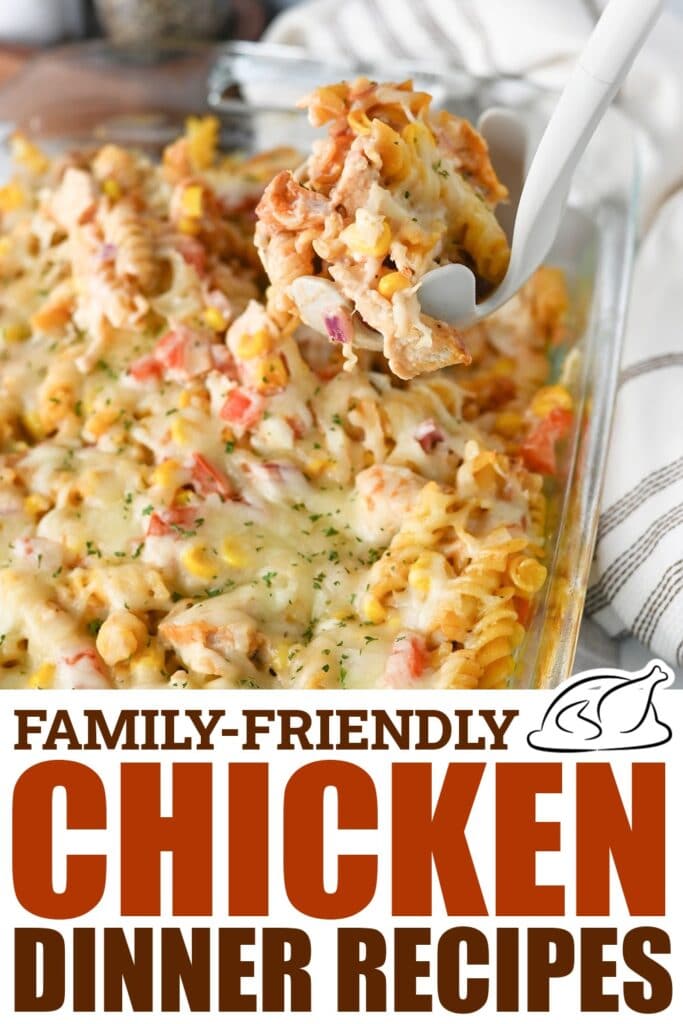 chicken dinner recipes - BBQ Ranch Chicken Pasta Bake Casserole