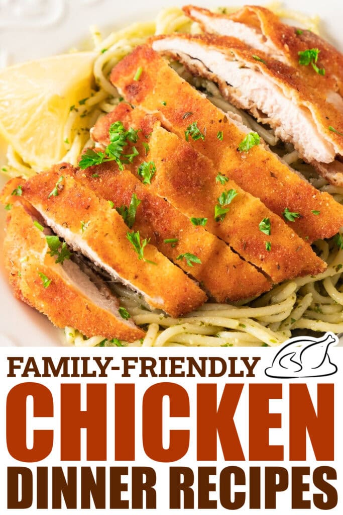 chicken dinner recipes - Crispy Lemon Garlic Chicken Spaghetti