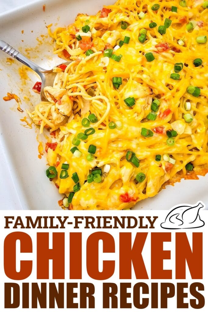 chicken dinner recipes - Rotel Chicken Spaghetti Casserole