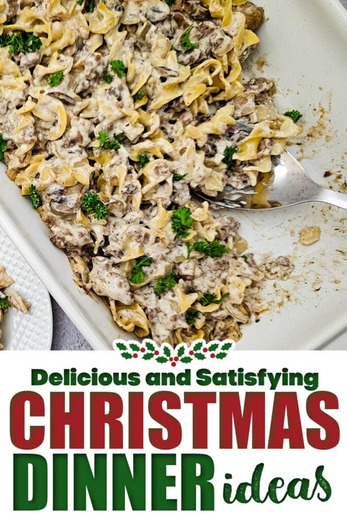 christmas dinner ideas -Cheesy Beef Stroganoff Casserole