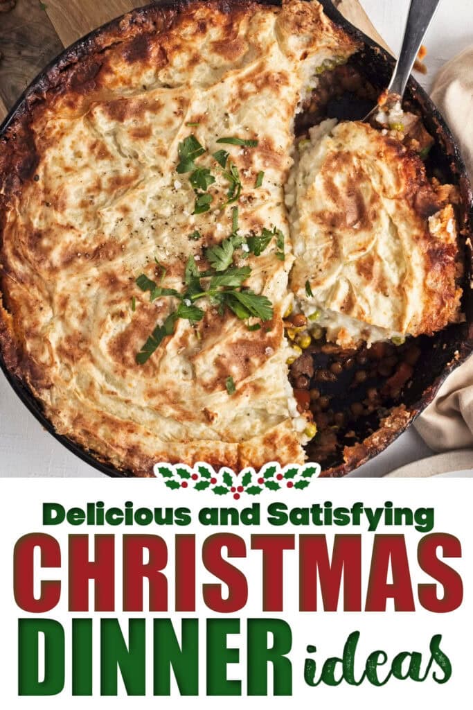christmas dinner ideas -Mushroom Lentil Shepherd's Piey
