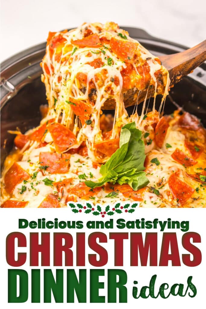 christmas dinner ideas -Slow Cooker Pizza Ravioli