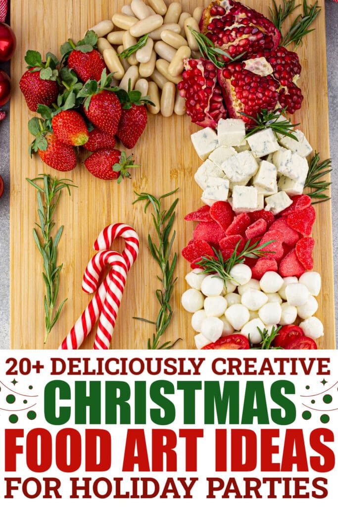 christmas food art - Christmas Cane Charcuterie Board