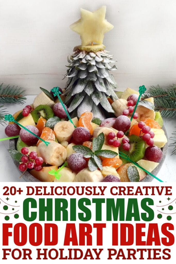christmas food art - Christmas Pineapple Tree Fruit Tray