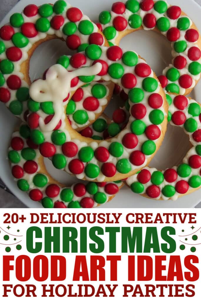 christmas food art - Christmas Wreath Sugar Cookies