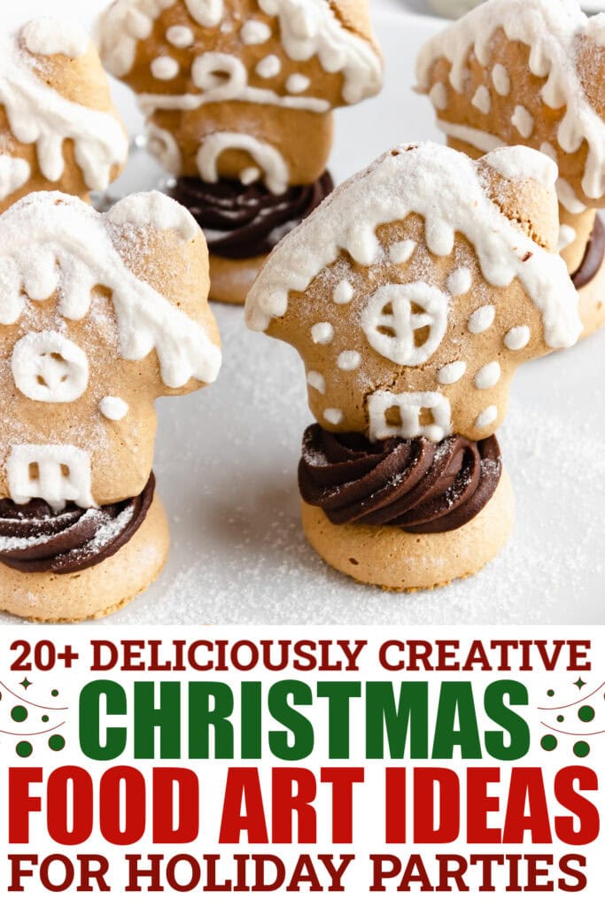 christmas food art - Gingerbread House Macarons