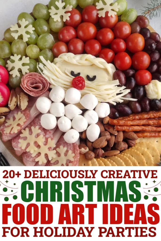 christmas food art - Santa Charcuterie Board
