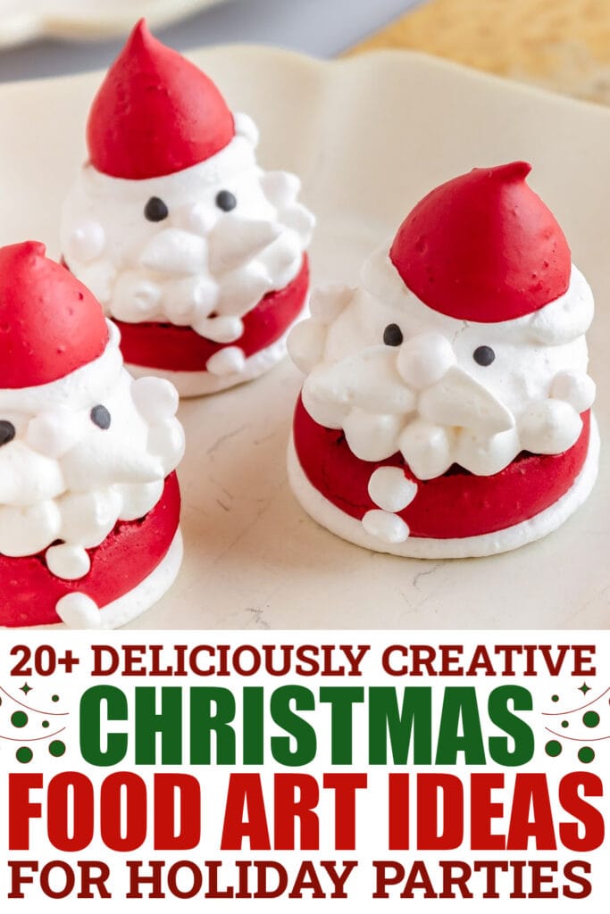 christmas food art - Santa Claus Meringue Cookies