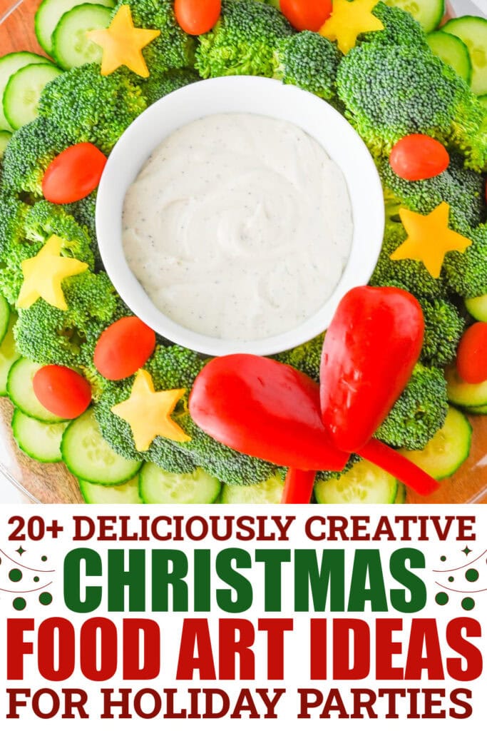 christmas food art - Veggie Wreath Tray
