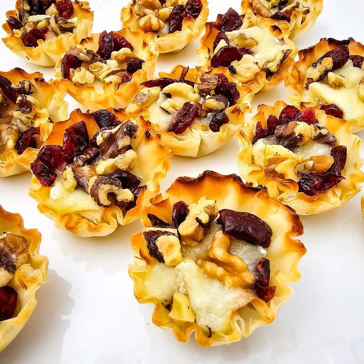 cranberry and walnut brie bites featured image