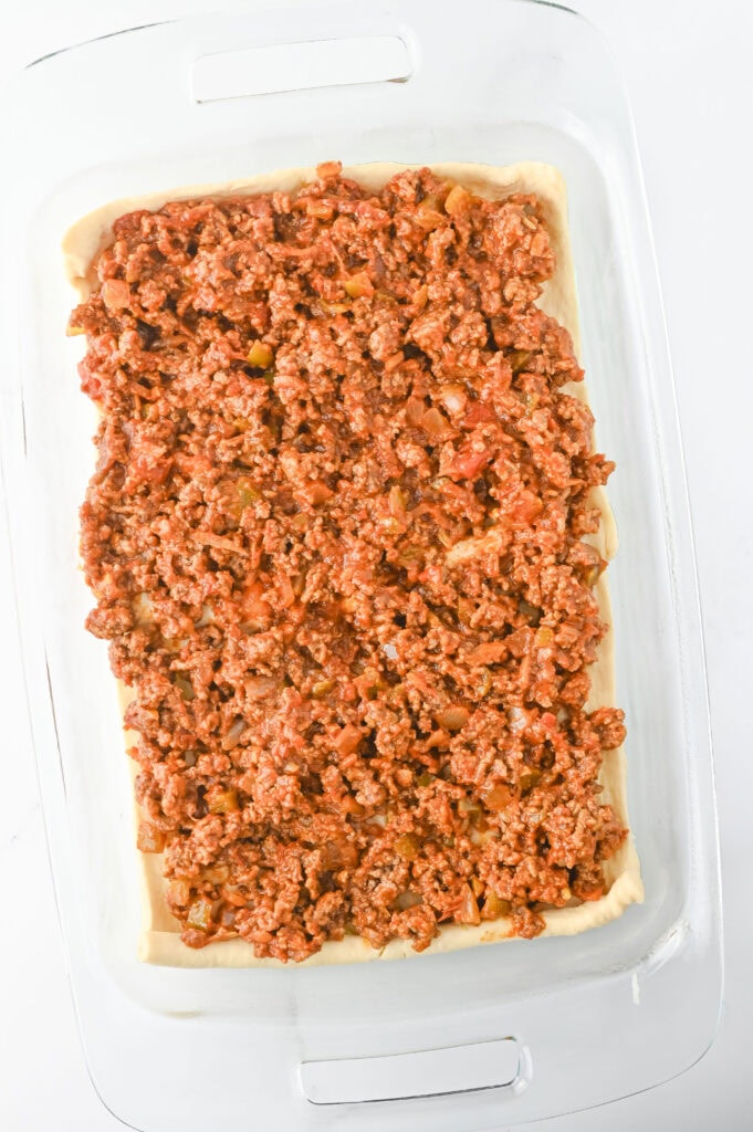 crescent roll taco bake process photo