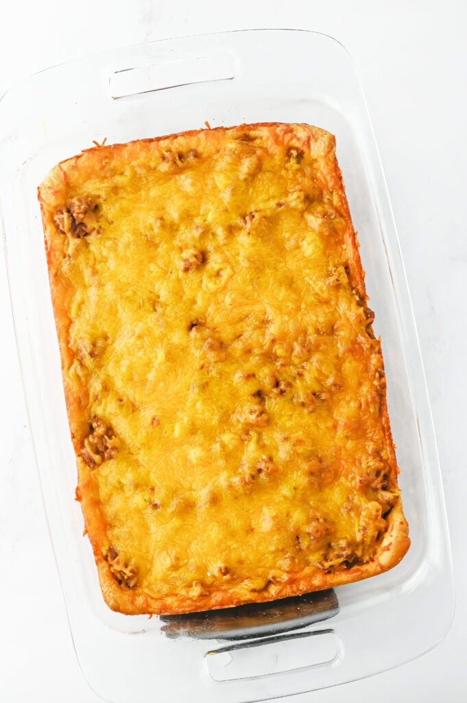 crescent roll taco bake process photo