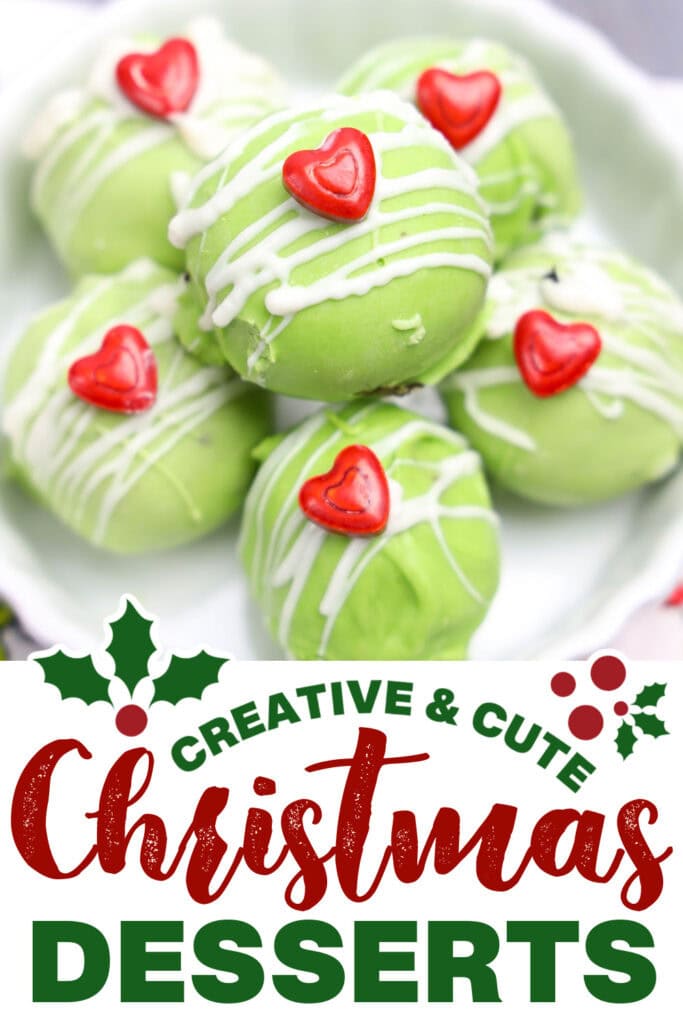 cute christmas desserts - Grinch Oreo Balls