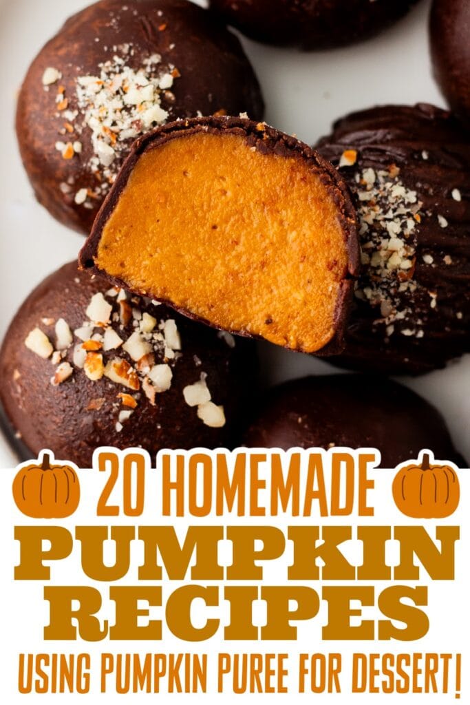 pumpkin recipes using pumpkin puree - Dark Chocolate Pumpkin Truffles