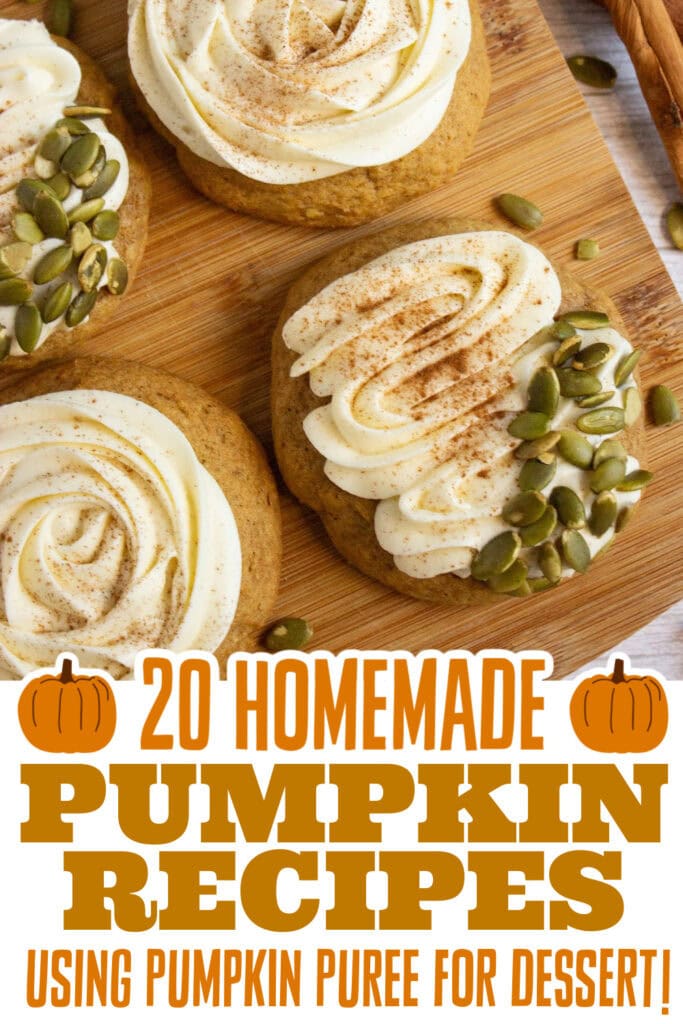 pumpkin recipes using pumpkin puree - Soft Pumpkin Cookies with Cream Cheese Frosting