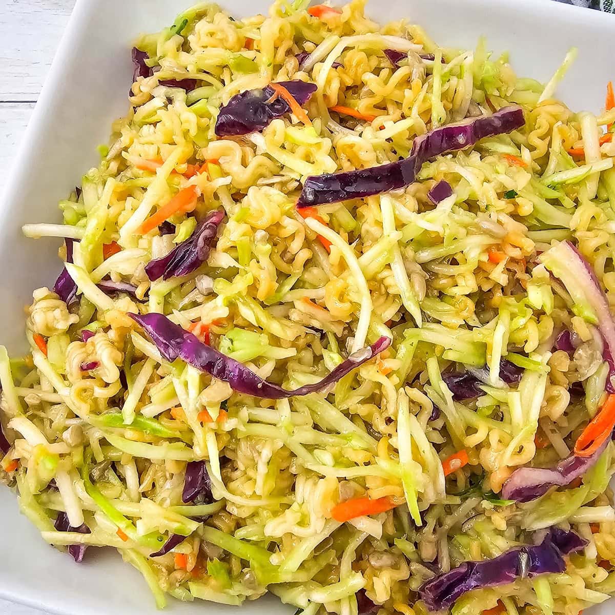 ramen noodle broccoli slaw salad featured image
