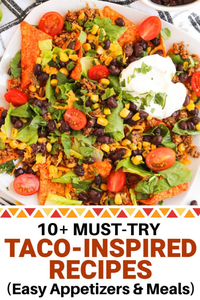taco inspired recipes - Crunchy Dorito Beef Taco Salad
