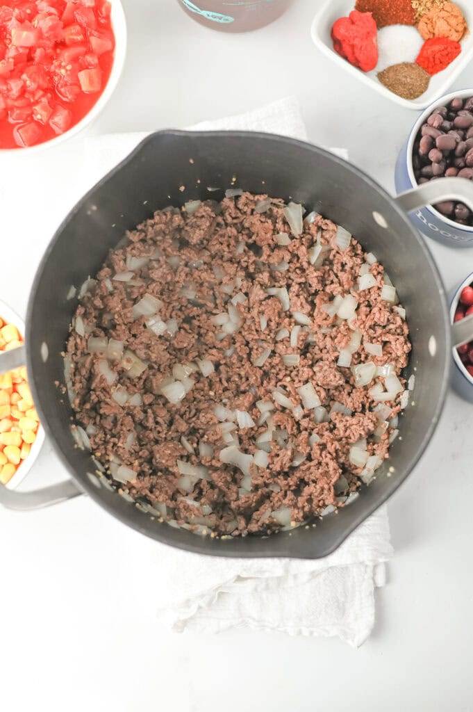 taco soup process photo