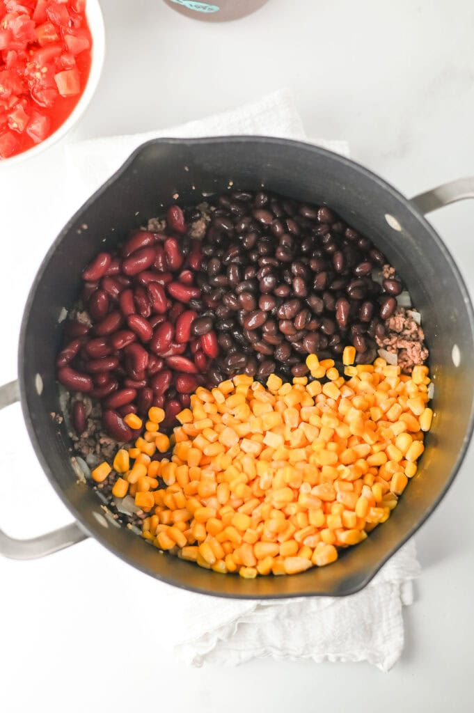 taco soup process photo