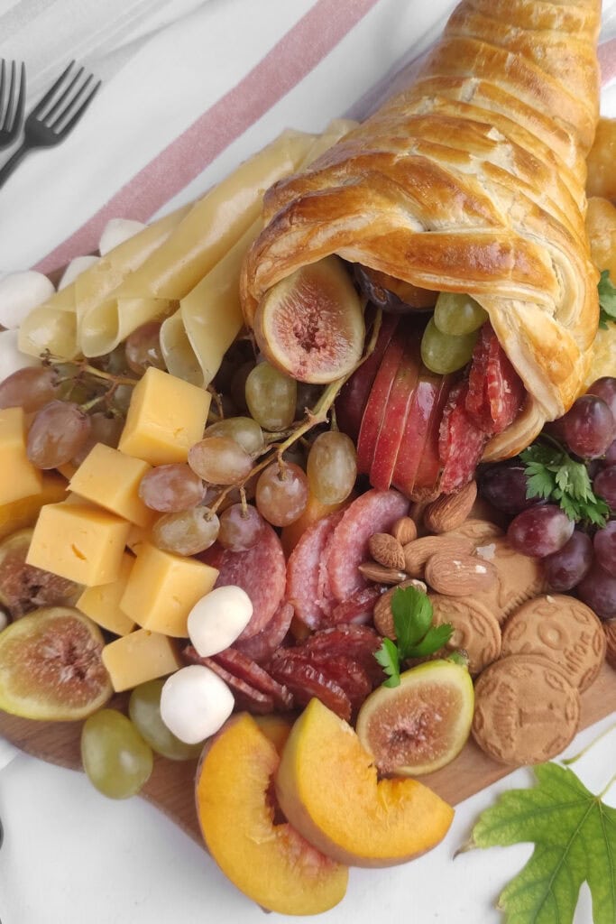 thanksgiving appetizers - Cornucopia Charcuterie Board