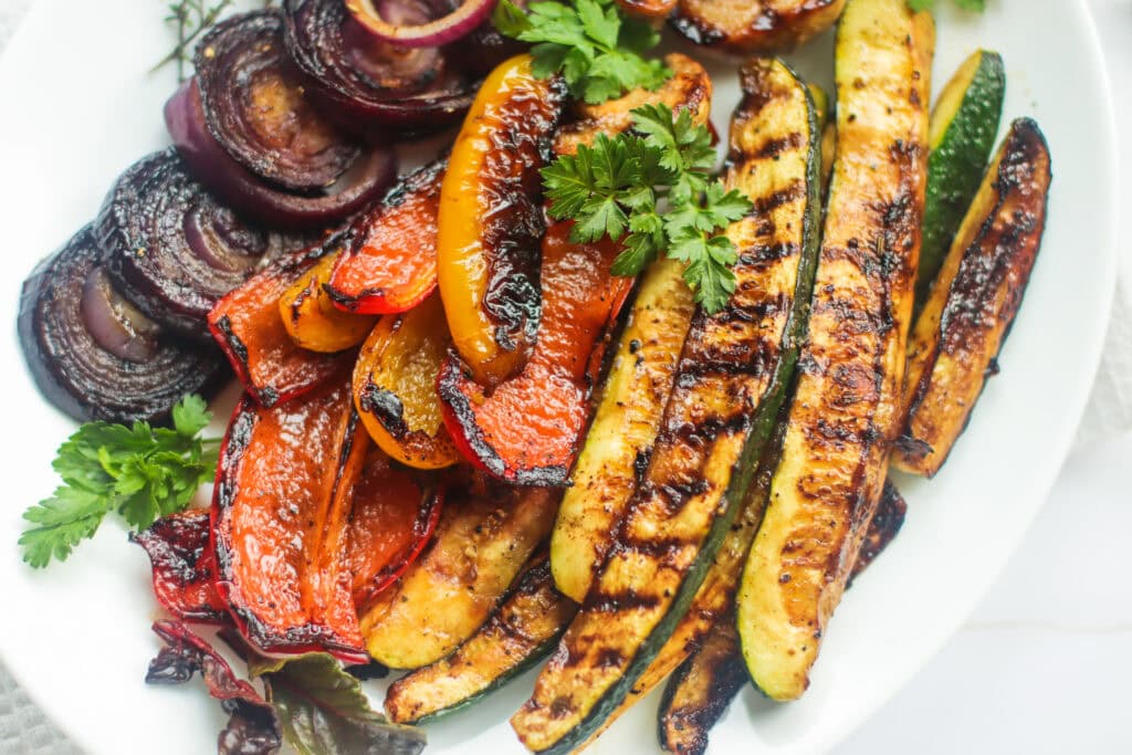 photo of the finished balsamic grilled vegetables