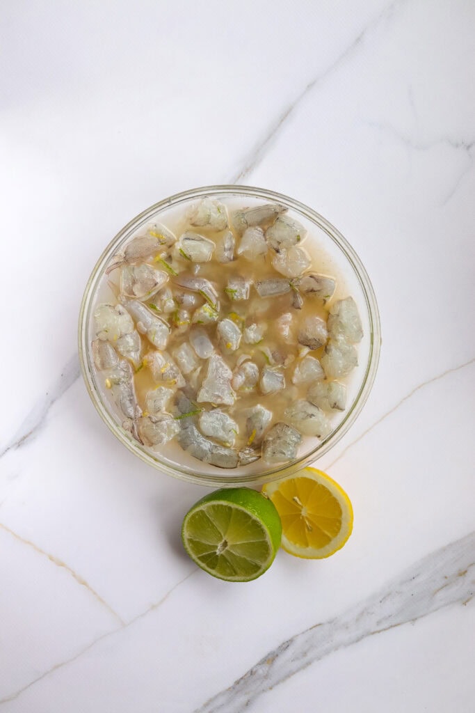 shrimp ceviche process photo