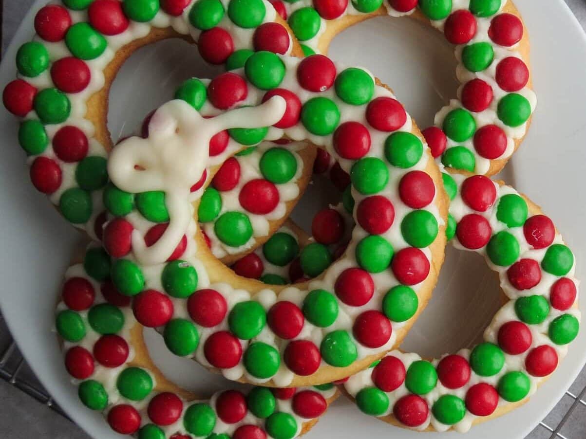 christmas wreath sugar cookies