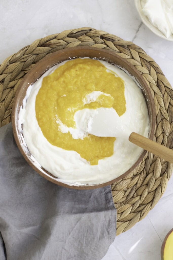 mango cheesecake process photo