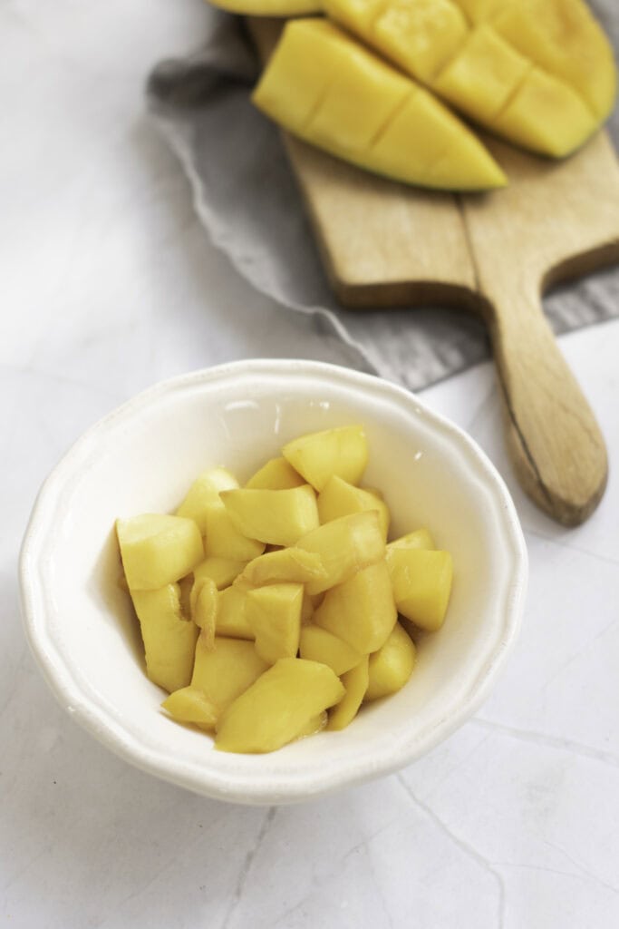 mango cheesecake process photo