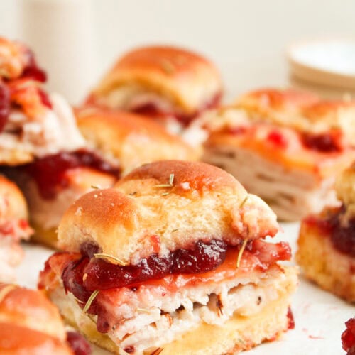 photo of the finished cranberry turkey sliders